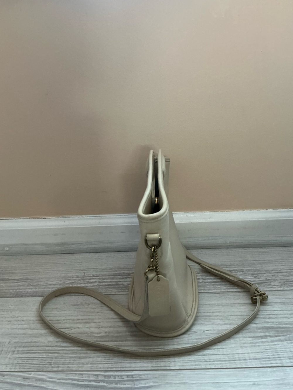 Coach Beige Cream Crossbody Tote with Top Handle - Picture 2 of 8